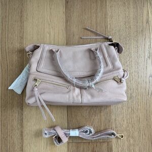 Sophisticated Blush Leather Satchel Bag